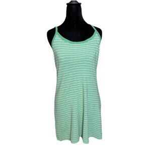 American Eagle Medium Green White Striped Cami Mini Dress Summer Preppy Travel